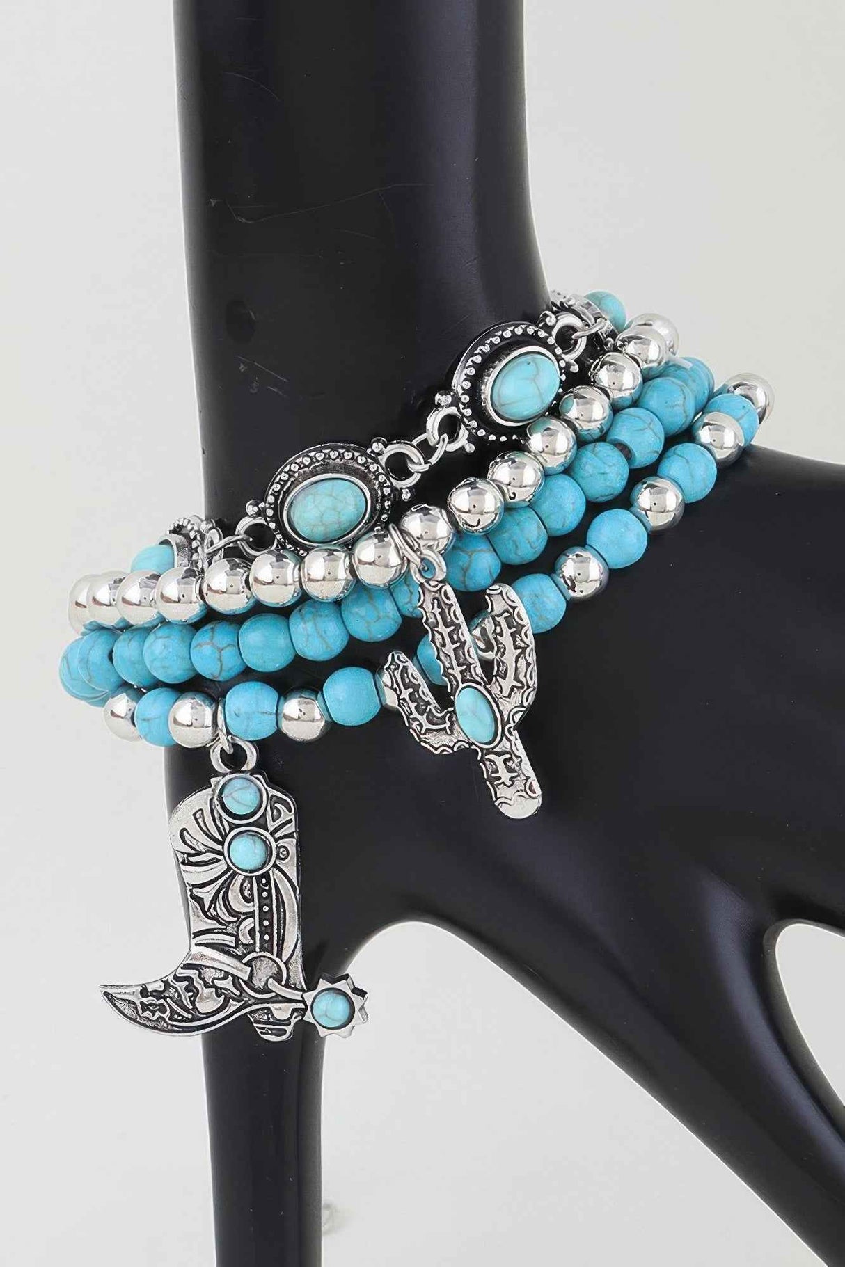 Antique Cowboy Boot Beaded Bracelet