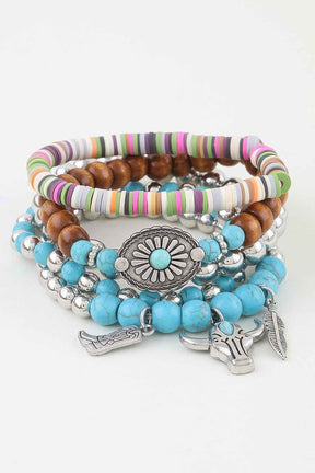 Multi Antique Wild West Beaded Bracelet
