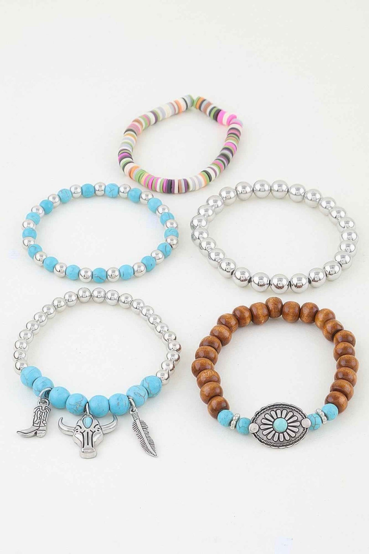 Multi Antique Wild West Beaded Bracelet