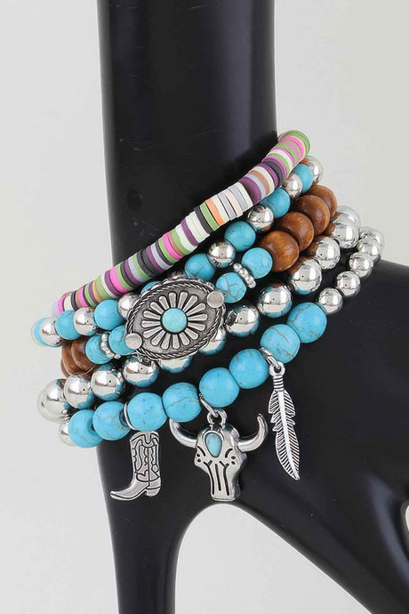 Multi Antique Wild West Beaded Bracelet
