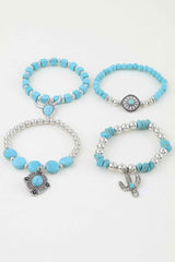 Multi Antique Charm Beaded Bracelet