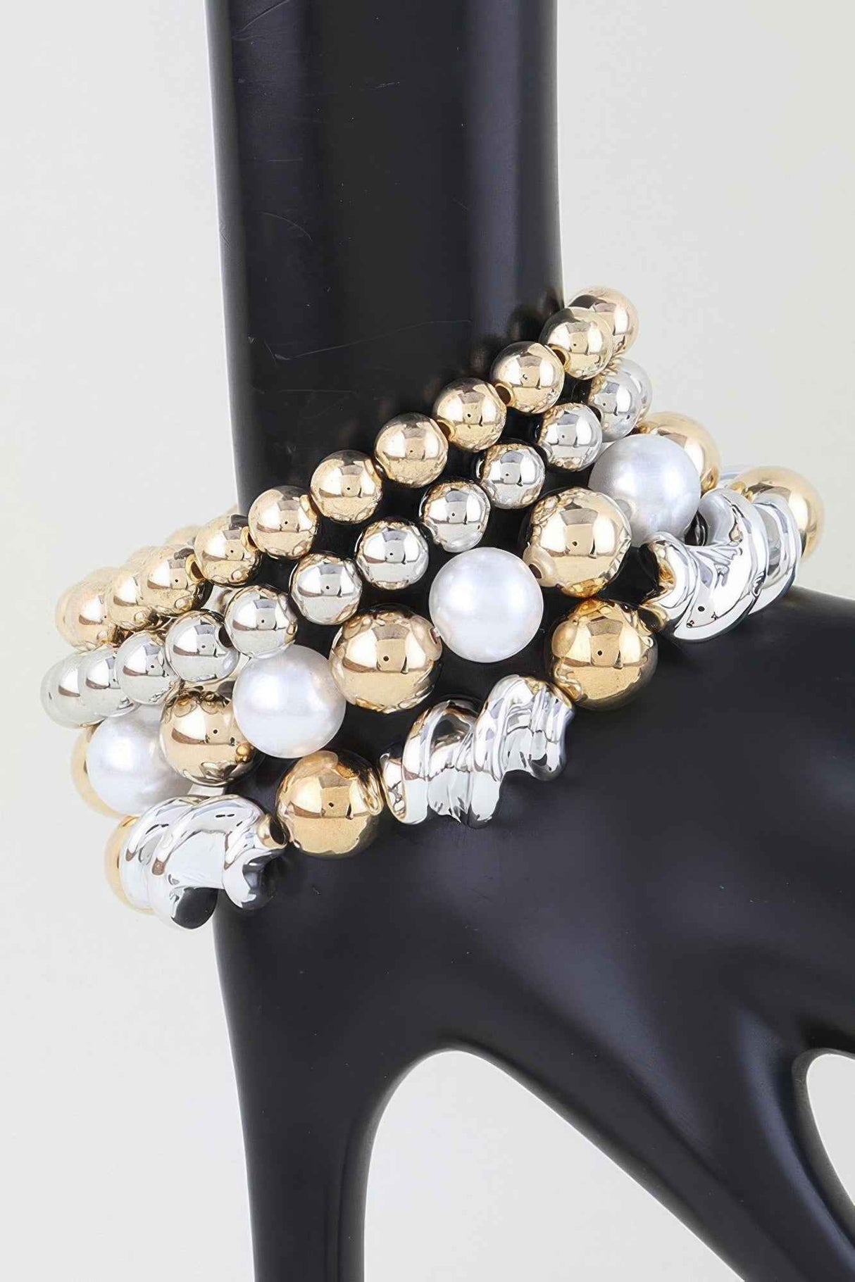 Two Toned Twist Beaded Bracelet