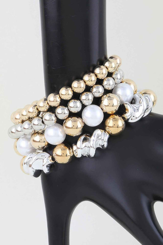 Two Toned Twist Beaded Bracelet
