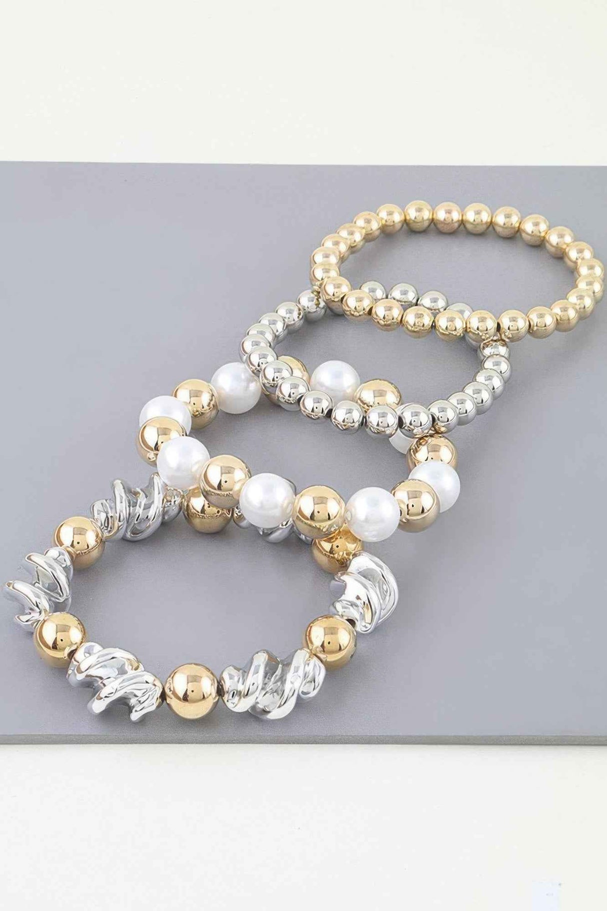 Two Toned Twist Beaded Bracelet