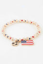 American Soccer Charm Beaded Bracelet