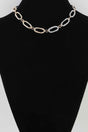 Hammered Two Toned Chain Necklace