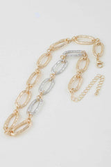 Hammered Two Toned Chain Necklace