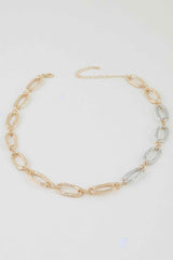 Hammered Two Toned Chain Necklace
