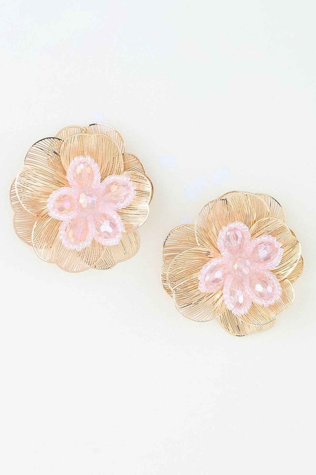 Crystal Beaded Blossom Earrings