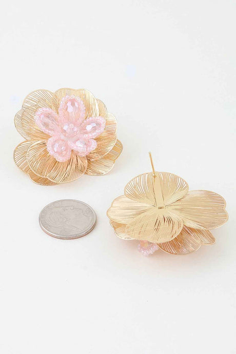 Crystal Beaded Blossom Earrings