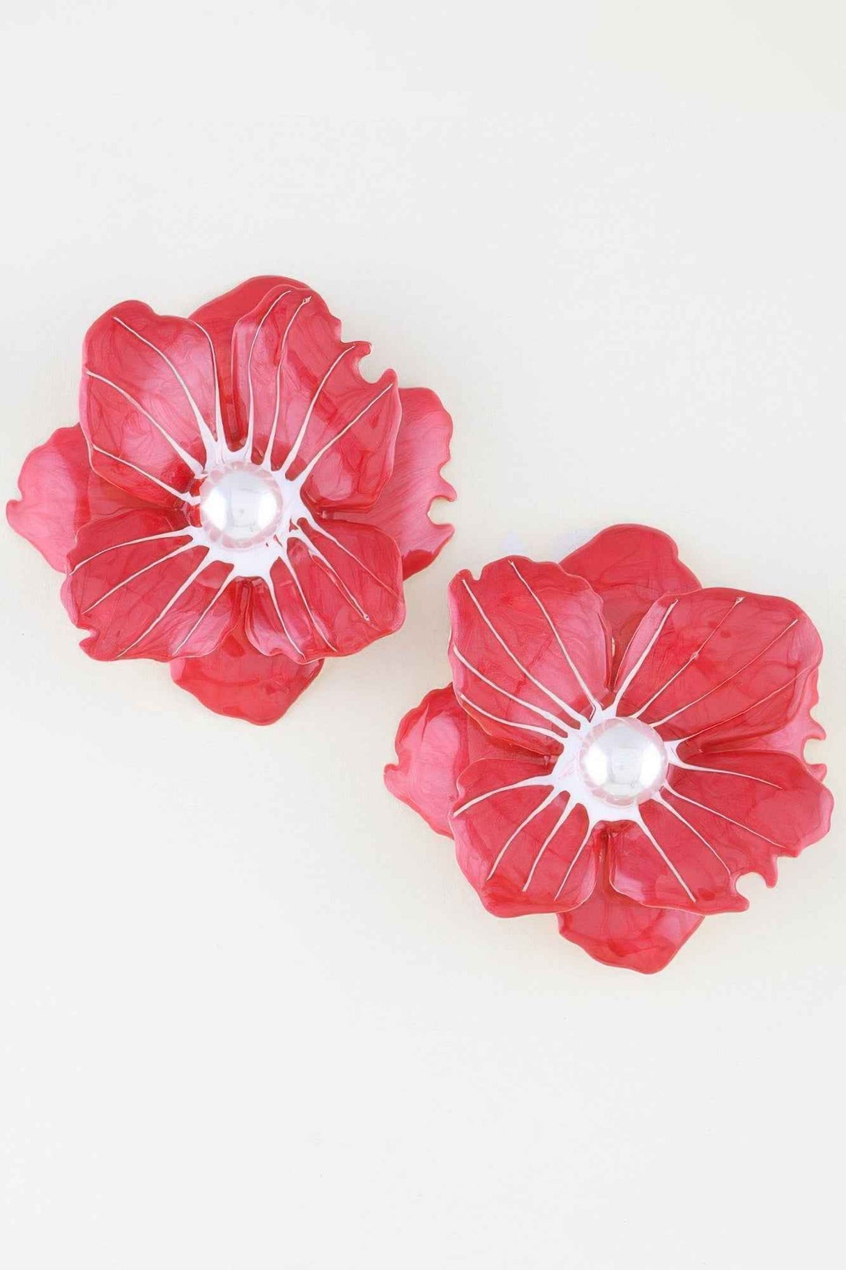 Blooming Marble Flower Stud Earrings