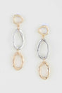 Polished Two Toned Loop Drop Earrings