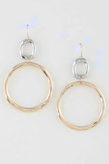 Two-tone Organic Hoop Drop Earrings