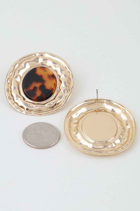 Hammered Marble Disc Earrings