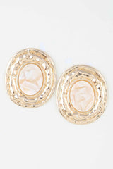 Hammered Marble Disc Earrings