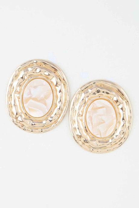 Hammered Marble Disc Earrings