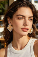 Delicate Glitter Blooming Flower Earrings