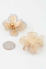 Delicate Glitter Blooming Flower Earrings