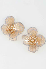 Delicate Glitter Blooming Flower Earrings