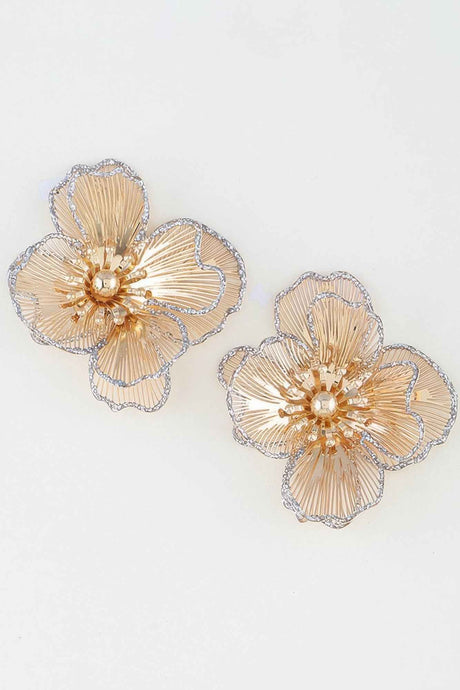 Delicate Glitter Blooming Flower Earrings