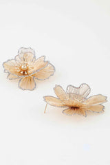 Delicate Glitter Blooming Flower Earrings