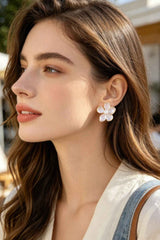 Marble Stone Flower Earrings