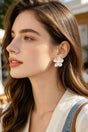 Marble Stone Flower Earrings