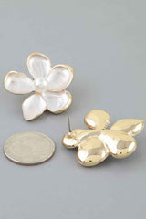 Marble Stone Flower Earrings
