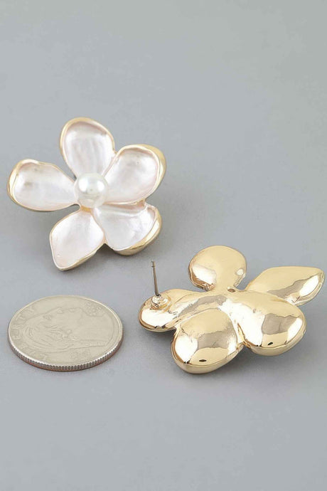 Marble Stone Flower Earrings