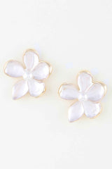 Marble Stone Flower Earrings