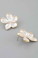 Marble Stone Flower Earrings