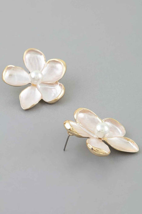 Marble Stone Flower Earrings