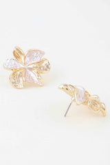 Modern Polished Blooming Flower Earrings