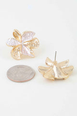 Modern Polished Blooming Flower Earrings