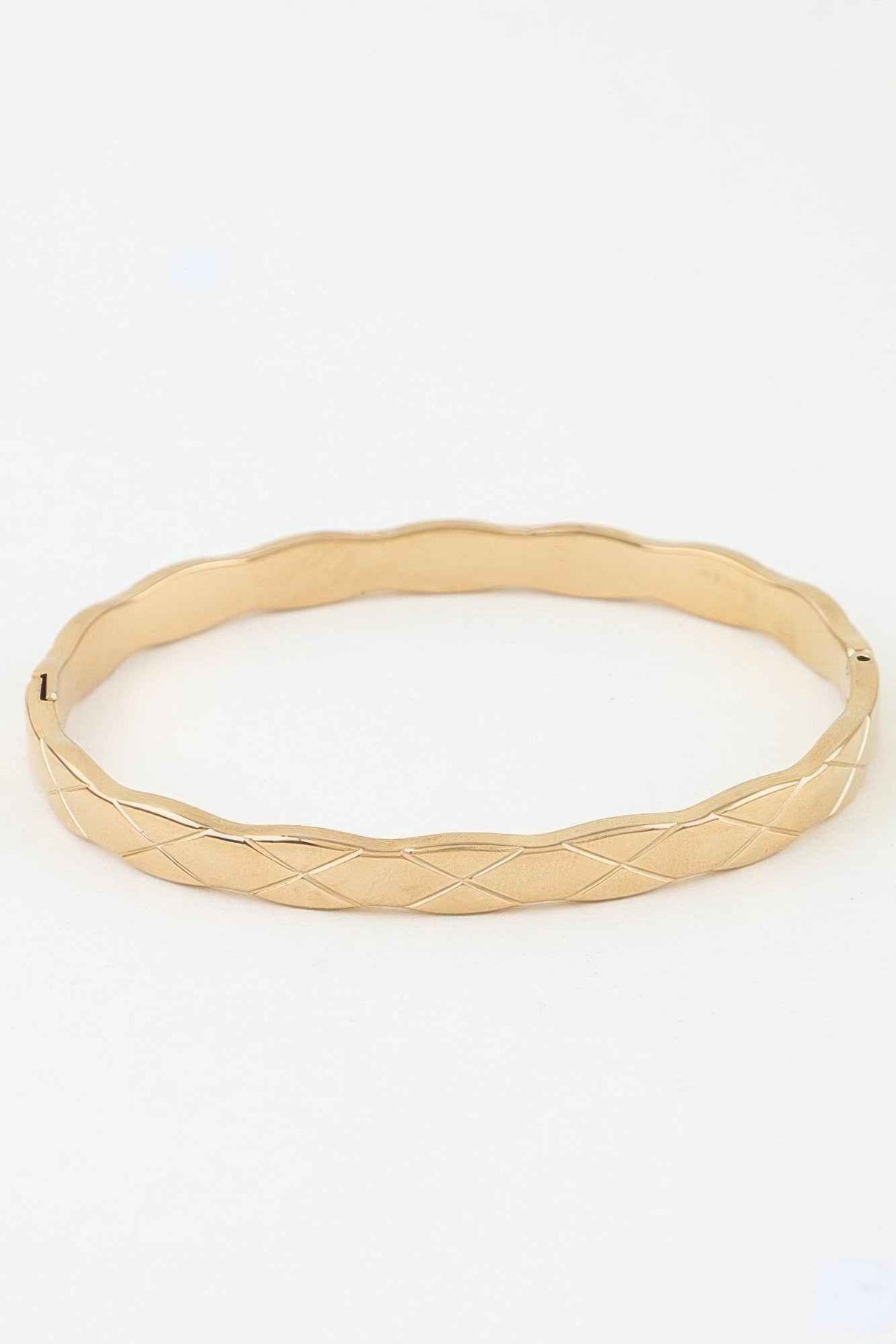 Polished Diamond Cut Cuff Bracelet