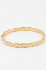 Polished Diamond Cut Cuff Bracelet