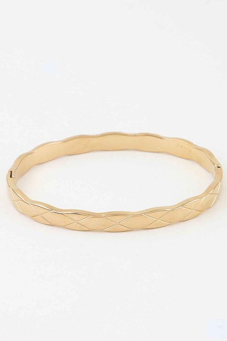 Polished Diamond Cut Cuff Bracelet