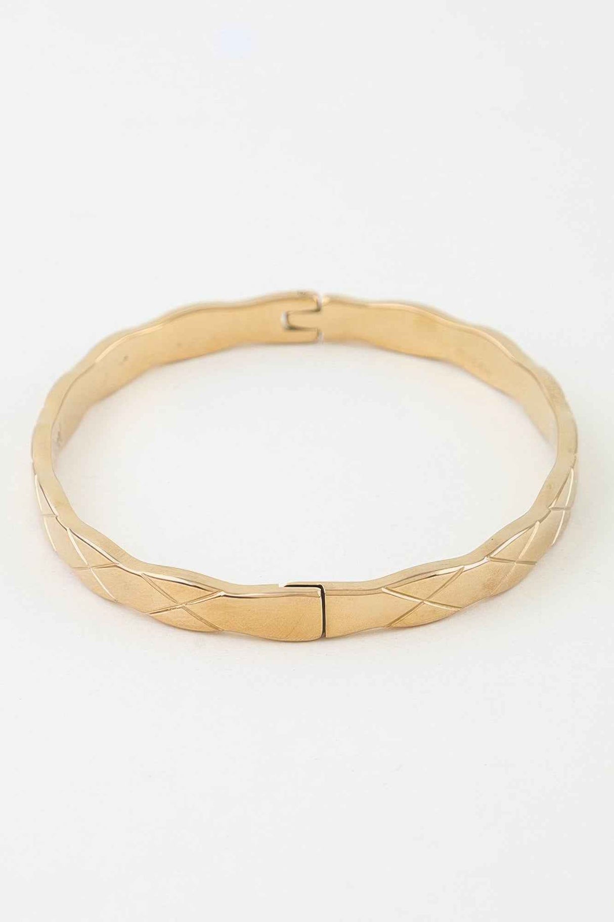 Polished Diamond Cut Cuff Bracelet