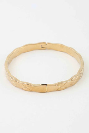 Polished Diamond Cut Cuff Bracelet