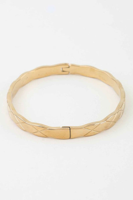 Polished Diamond Cut Cuff Bracelet