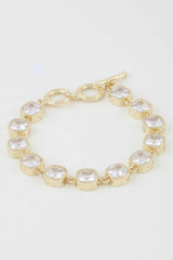 Cubic Zirconia Toggle Chain Bracelet