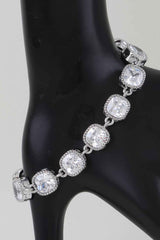 Cubic Zirconia Toggle Chain Bracelet
