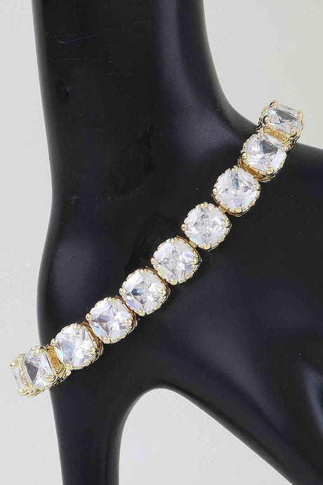 Cubic Zirconia Rhinestone Cuff Bracelet