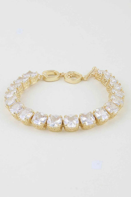 Cubic Zirconia Rhinestone Cuff Bracelet