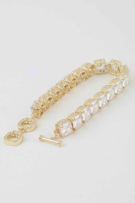 Cubic Zirconia Rhinestone Cuff Bracelet