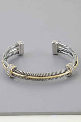 Bejeweled Multi Twisted Open Cuff Bracelet