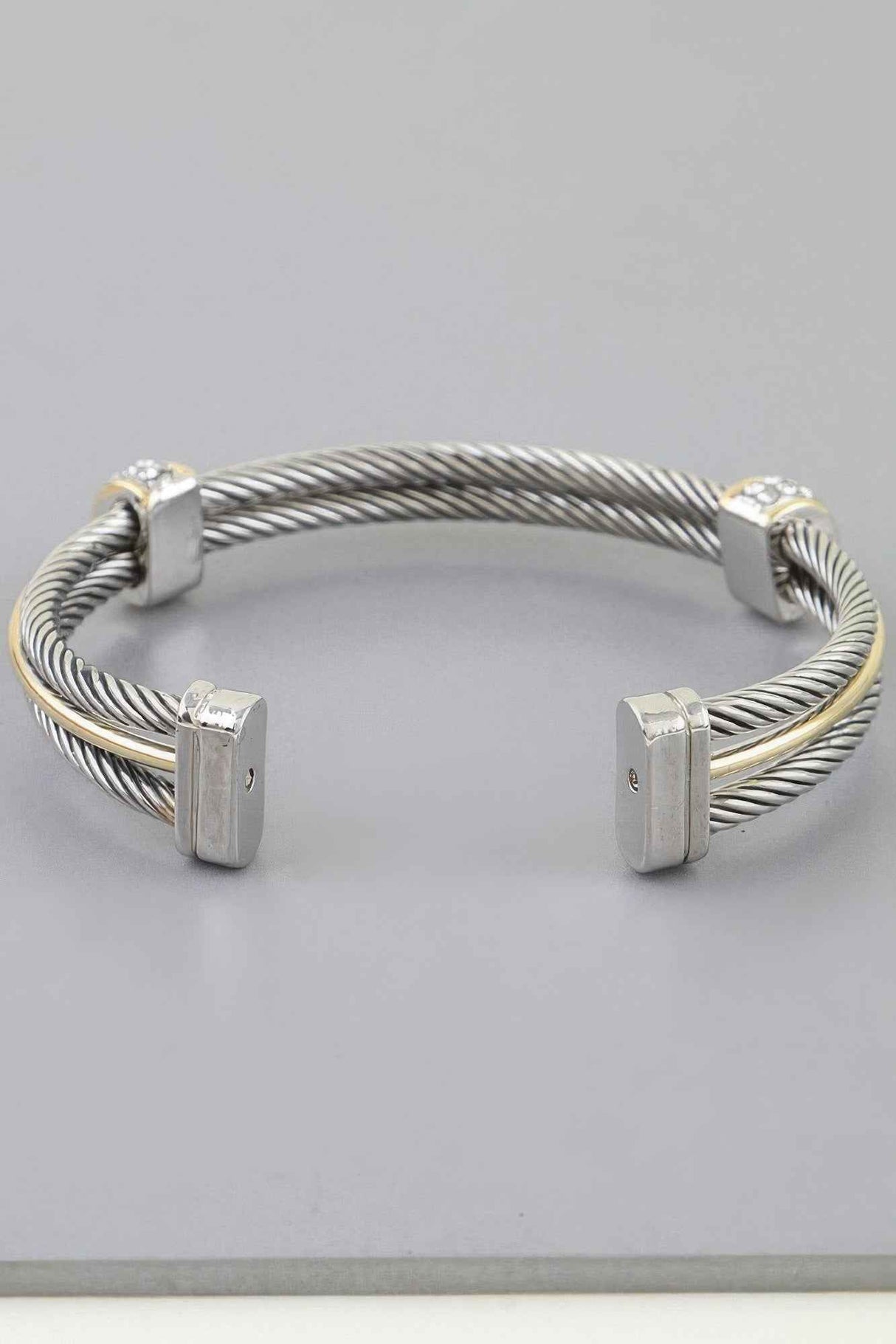 Bejeweled Multi Twisted Open Cuff Bracelet