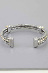 Bejeweled Multi Twisted Open Cuff Bracelet