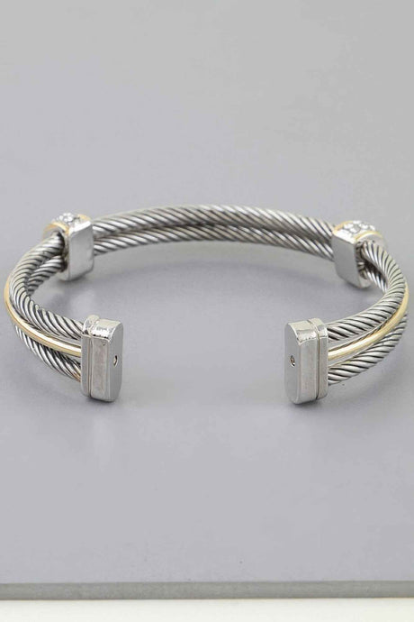 Bejeweled Multi Twisted Open Cuff Bracelet