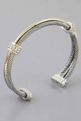 Bejeweled Multi Twisted Open Cuff Bracelet